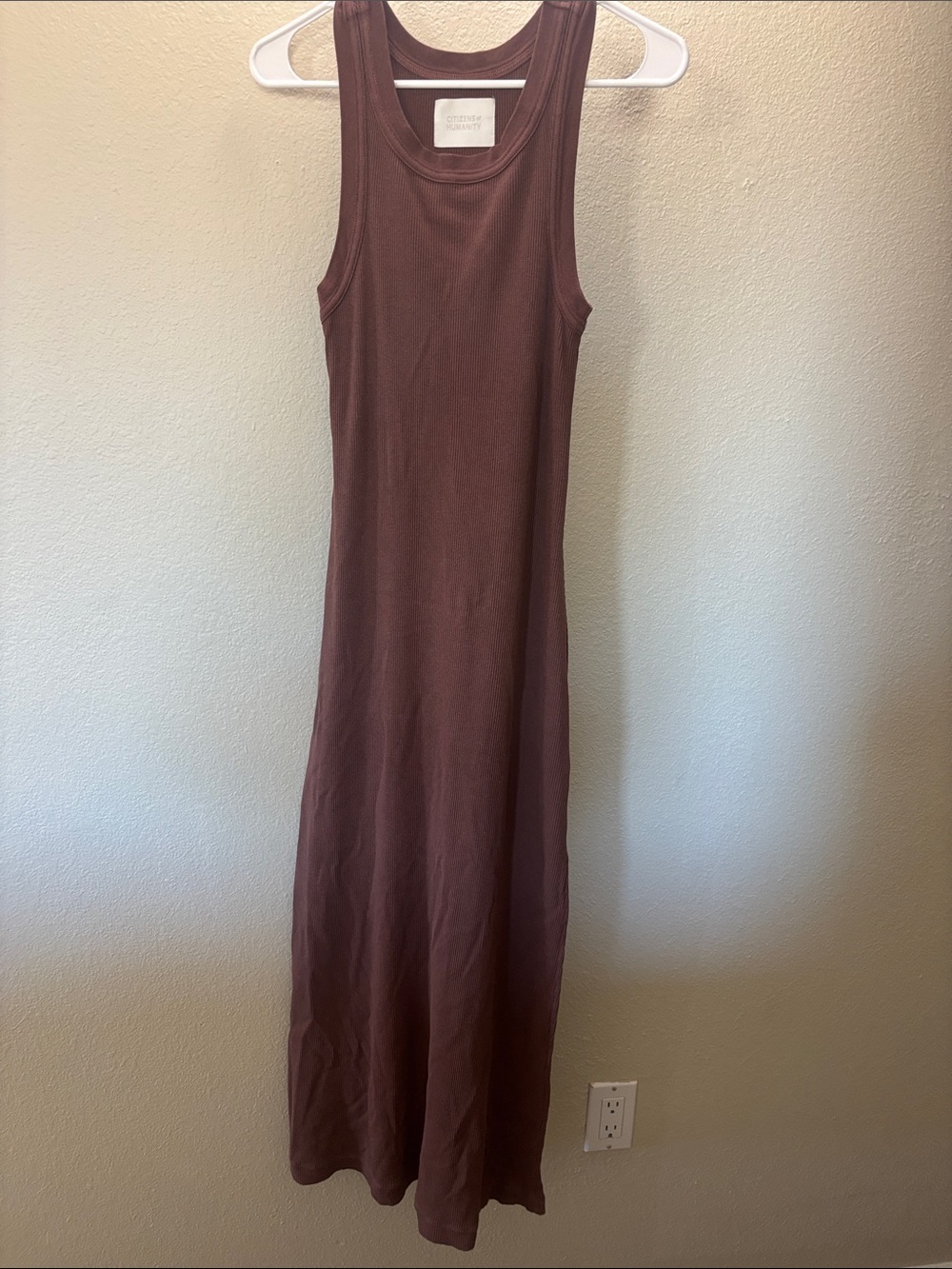 Citizens Of Humanity Brown Ribbed Tank Maxi Dress